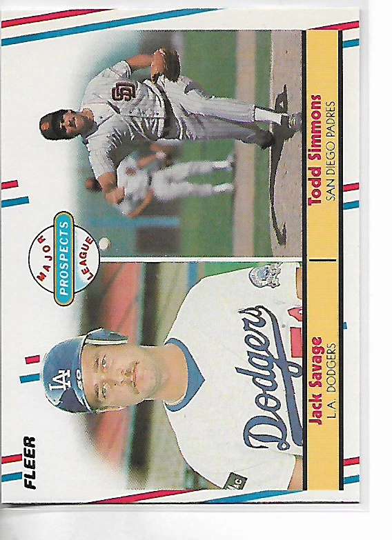 1988 Fleer Jack Savage / Todd Simmons Prospects Card - Image 1 of 1
