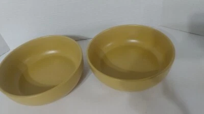 10 Strawberry Street Glass China Mustard Yellow Matte  Bowl Set of 2 - Image 1 of 4