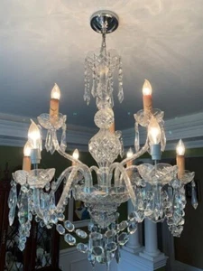 Waterford Crystal 9 Light Up Lighting Chandelier from the Ashbourne Collection - Picture 1 of 1