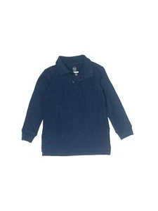 Wonder Nation Polo Shirt Boys Size L Navy School Uniform Long Sleeve Pique --H4 - Picture 1 of 2