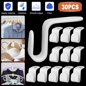 Clothes Hanger Connector Hooks Cascading Home Organizer Space Saving Rack Clip - Picture 1 of 10