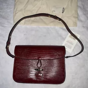 RARE sezane NWT MILO CLASSIC BAG Burgundy red lizard Embossed shoulder bag - Bild 1 von 10
