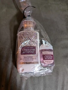 Bath and Body Work A THOUSAND WISHES Body Lotion 8 fl oz NEW 1 Oz Hand Sanitizer - Picture 1 of 6