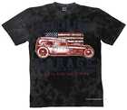 T Shirt Batik Black V8 Old School Hot Rod US Car & `50 Style Motif Model En