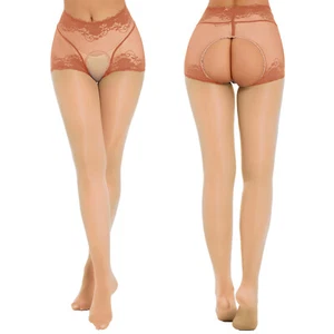 Womens Crotchless Tights Pantyhose High Waist Silk Stockings Compression Hosiery - Picture 1 of 223