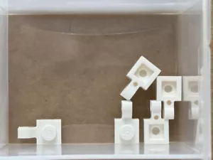LEGO Parts - White Plate 1 x 1 with Open O Clip - No 61252 - QTY 5 - Picture 1 of 1