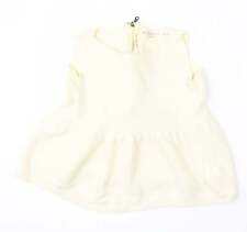 Zara Knit Womens Beige Viscose Basic Blouse Size M Round Neck