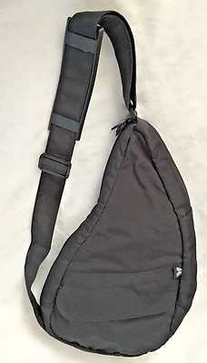 Stylish 15" Black Sling AmeriBag Adjustable Strap Handbag Purse - Image 1 of 3