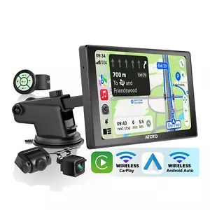 ATOTO 7" Wireless Autoradio Bluetooth Portatile CarPlay & Android auto+2*Camera - Foto 1 di 8