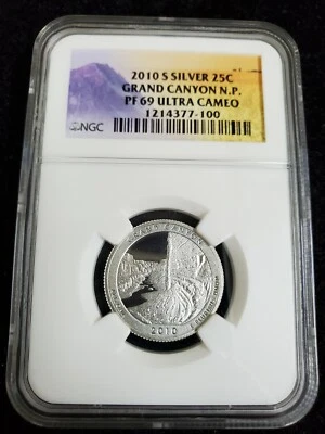 2010-S Silver Proof Grand Canyon N.P. ATB Quarter NGC PF69 Ultra Cameo - Image 1 of 4
