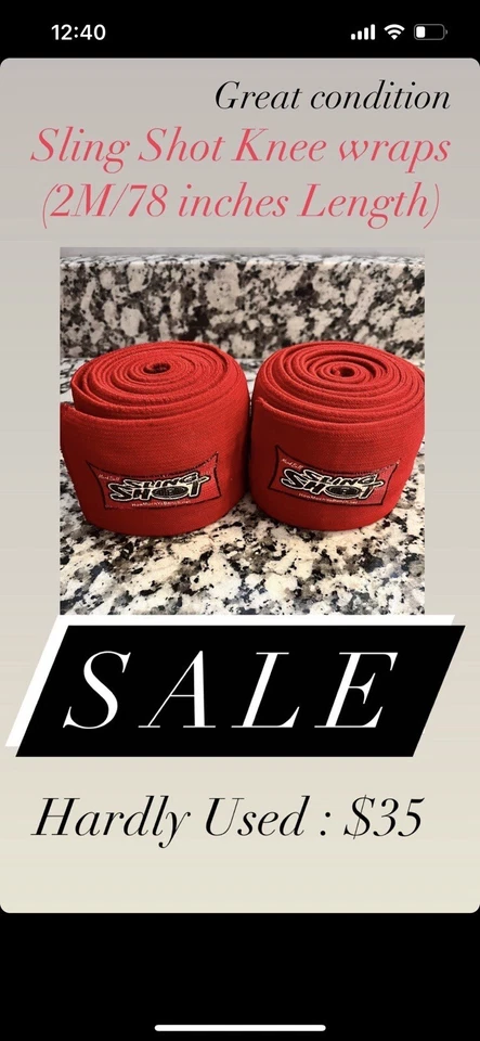 Mark belk slingshot knee wraps (great condition) Powerlifting/strongman/weights - Image 1 of 1