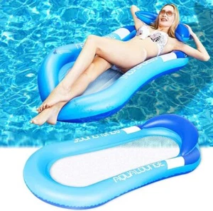 Wasserhängematte Aufblasbare Pool Schwimmliege Geeignet für Strand/Pool Blau - Bild 1 von 5
