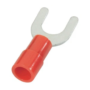 CAPICORDA PREISOLATI A FORCELLA ROSSO FORO 5 MM PER CAVO UNIPOLARE 0,25-1,5 MMQ - Picture 1 of 2