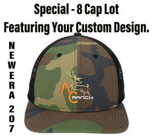 8 New Era Camo Trucker Caps with Your Embroidery or Patch - Picture 1 of 5