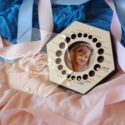 Personalized Baby Milk Teeth Box First Haircut Tooth Storage Box Wood Fairy - Image 1 of 4