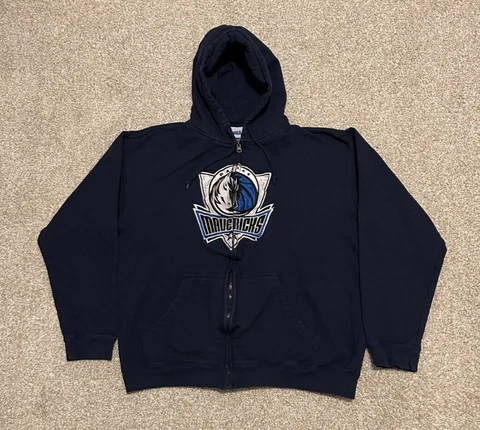 Vintage Dallas Mavericks Hoodie Mens Large Blue Full Zip NBA Basketball Y2K Cover