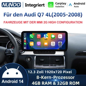 12.3" Carplay Radio samochodowe do Audi Q7 MMI 2G 2005-2009 Car Multimedia Navi 4 + 32G - Zdjęcie 1 z 14