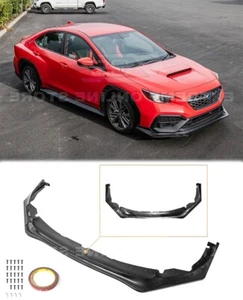 Hydro-Dipped Carbon Fiber Front Splitter 22-Up Subaru WRX CS Style Bumper Lip - Picture 1 of 21