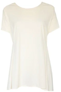 Abito top a tunica longline con orlo in crema donna taglie forti - Foto 1 di 2