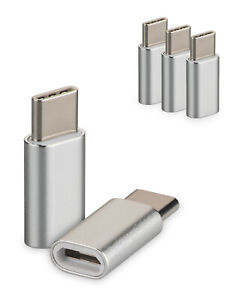 3er Set USB 3.1 Typ-C auf MicroUSB Adapter silber f Google Pixel 6a Type-C