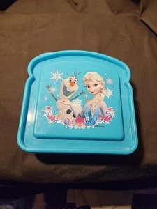 Frozen Olaf and Elsa Lunch Box Sandwich Holder BLUE Disney - Picture 1 of 2