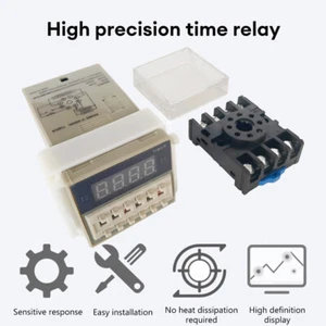 AC 110V Programmable Time Delay Relay Digital Display DH48S-S With Socket Base - Picture 1 of 9