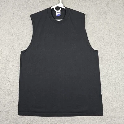 自行车复古 90 年代黑色无袖 T 恤 L 码 100% 棉美国制造 — 第 1/4 张图片