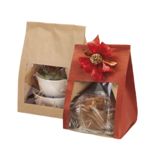 SACCHETTI BUSTE REGALO porta panettone 22,5 + 22,5 + 45 cm Colore rosso 25 pz - Imagen 1 de 1