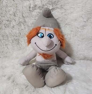 Kellytoy 蓝精灵电影顽皮 Hackus 16 英寸毛绒玩具灰色橙色头发 — 第 1/4 张图片