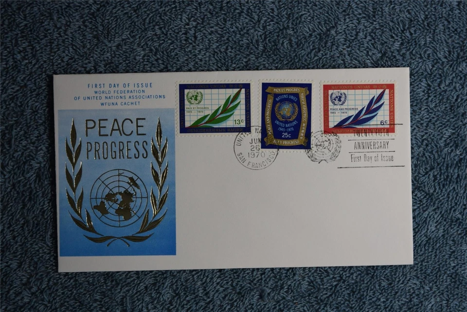 1970 25th Anniversary FDC - New York Combo - WFUNA Cachet - Image 1 of 1