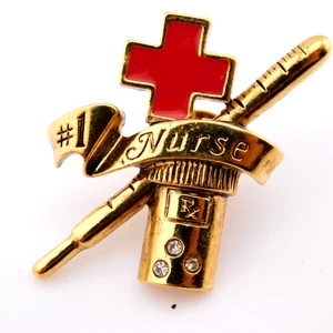 #1 Krankenschwester Anstecknadel Gesundheit Medizinische Versorgung Wertschätzung Uniform Flair - Bild 1 von 4