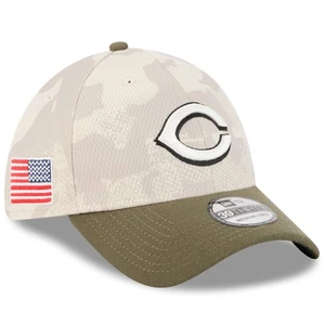 Men's New Era Light Beige/Olive Cincinnati Reds 2025 Armed Forces Day 39THIRTY - Picture 1 of 5