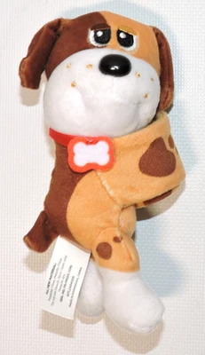 Pound Puppies Cutie Cuff Plush Slap Band Bracelet Brown Mix Beagle Dog, CLEAN - Image 1 of 4