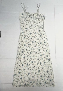 Wild Fable Sleeveless Floral Ruched Midi Dress With Boning White Size S 4 NWOT - Picture 1 of 7