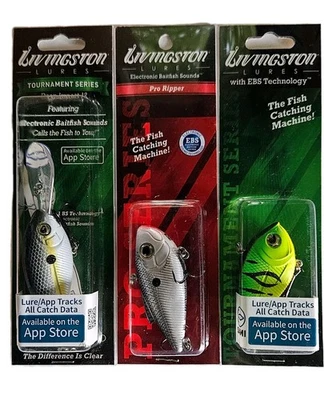 3 Livingston Lures, Set Includes 1 Deep Impact 12, 1 Pro Ripper, & 1 Flatside 50 - Image 1 of 4
