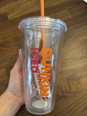 Dunkin Iced Tumbler w/ Straw and Topper - BRAND NEW - Image 1 of 4