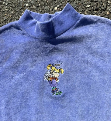 Vintage Nickelodeon Rugrats Angelica Shirt Fleece Turtleneck Sz Large 90s New - Image 1 of 4