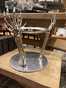 NEW Pottery Barn Halloween Skeleton Hand Drink Dispenser Holder Stand Spooky NIB - Picture 1 of 8