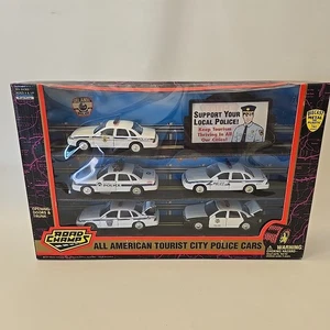 1997, Road Champs All American Tourists City Police Cars, set di 5 auto della polizia NOS - Foto 1 di 10