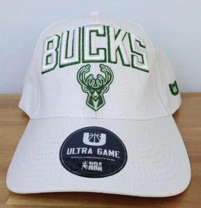 Milwaukee Bucks NBA White Hat Ultra Game Green Strap Back Cap Neu - Bild 1 von 7
