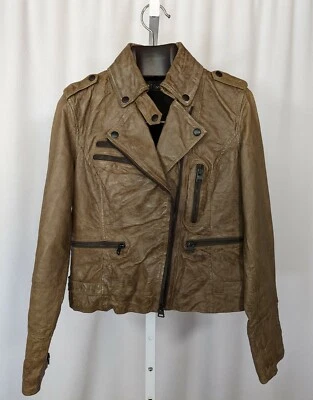 Jaqueta de couro Levi's Capital E vintage Y2K marrom motocicleta XS LVC - Imagem 1 de 4