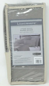 LinenWeave Vintage Washed European Pillow Sham in Grey - Picture 1 of 2
