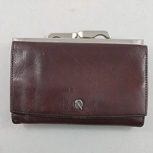 Vintage Design Prestige Women's Leather Clutch Wallet Maroon Red 12x8cm a40 - Imagen 1 de 7