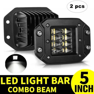 2X 5" Flush Mount Spot LED Work Light Bar Rear Bumper Reverse Pods 3-Row Driving - Bild 1 von 10