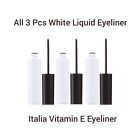 3 Pcs White Italia Waterproof Liquid Eyeliners, Vitamin E Long Lasting Eye Liner