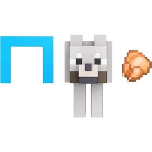Minecraft Build Wolf Action Figure 3in & 1 Accessory Collectible Gift Mattel - Picture 1 of 7