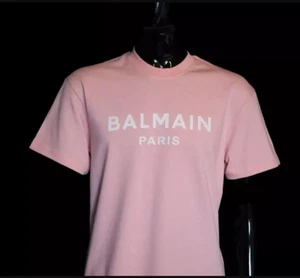 Balmain Paris White Logo Retro Luxury Street T-Shirt Gift Full Size S_4XL - Picture 1 of 7