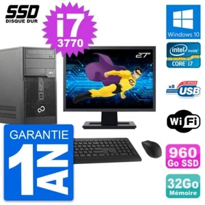 PC Tour Fujitsu P510 Ecran 27" Intel i7-3770 RAM 32Go SSD 960Go Windows 10 Wifi - Photo 1/8