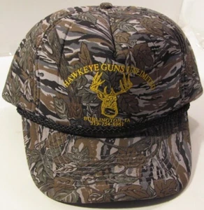 Sombrero ilimitado Hawkeye Guns para hombre de colección camuflaje gorra de espuma logotipo de ciervo de Iowa caza - Imagen 1 de 10