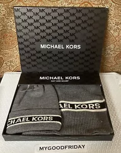 MICHAEL KORS MEN'S BEANIE HAT & SCARF 2 PC GIFT SET NEW , Fast Shipping - Picture 1 of 4